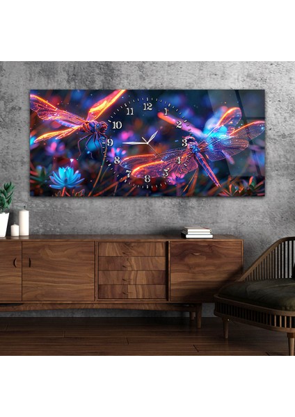 Yatay Saatli Ortadan Sanat Temalı Cam Tablo YSOS141