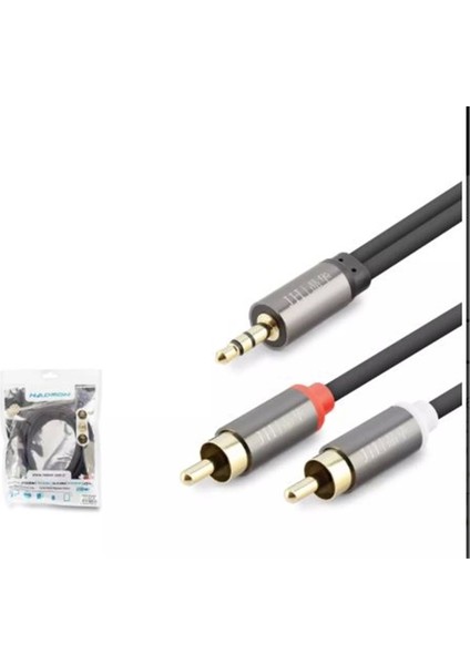 HDX1068 3.5mm To 2rca Kablo 2lıne Gold 3m Siyah