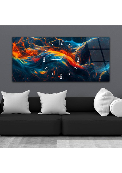 Yatay Saatli Ortadan Sanat Temalı Cam Tablo YSOS115 fiyatları