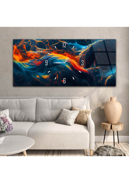 Yatay Saatli Ortadan Sanat Temalı Cam Tablo YSOS115 modelleri