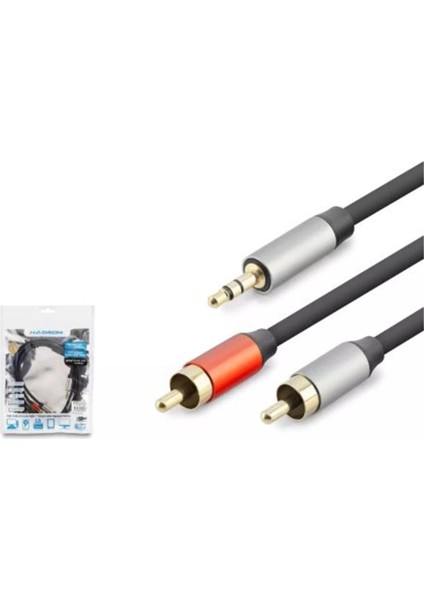 HDX1073 3.5mm To 2rca Kablo 2lıne Gold 1.5m Siyah