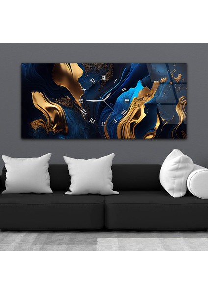 Yatay Ortadan Saatli Sanat ve Doğa Temalı Cam Tablo YSOS046 fiyatları