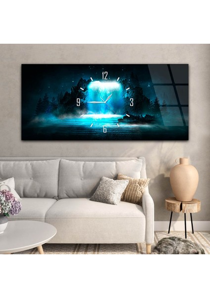 Yatay Saatli Ortadan Sanat Temalı Cam Tablo YSOS125 modelleri