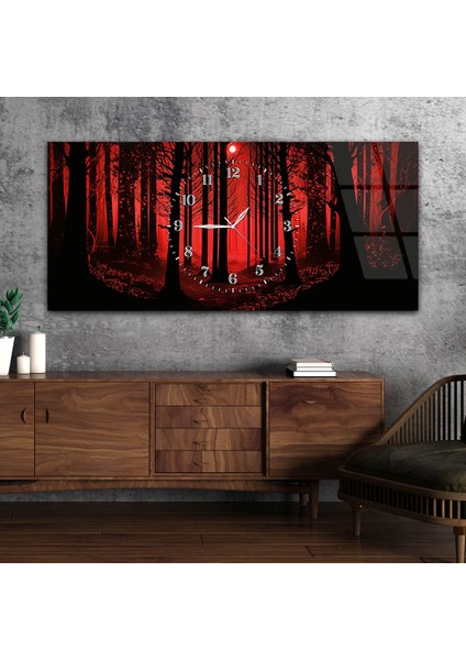 Yatay Saatli Ortadan Sanat Temalı Cam Tablo YSOS124