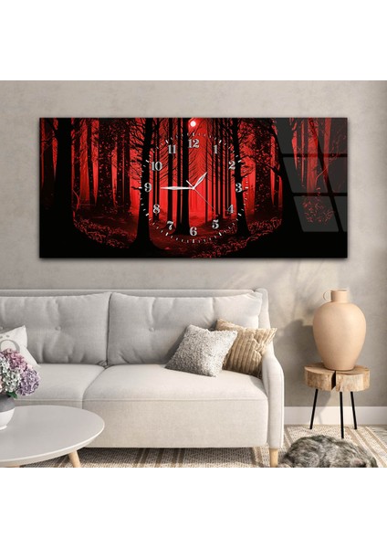 Yatay Saatli Ortadan Sanat Temalı Cam Tablo YSOS124 modelleri
