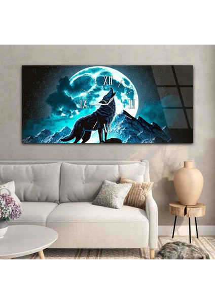 Yatay Ortadan Saatli Sanat ve Doğa Temalı Cam Tablo YSOS037 modelleri