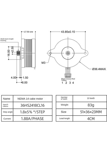 NEMA14 36MM Yuvarlak Gözleme Step Motor (Yurt Dışından) indirimleri