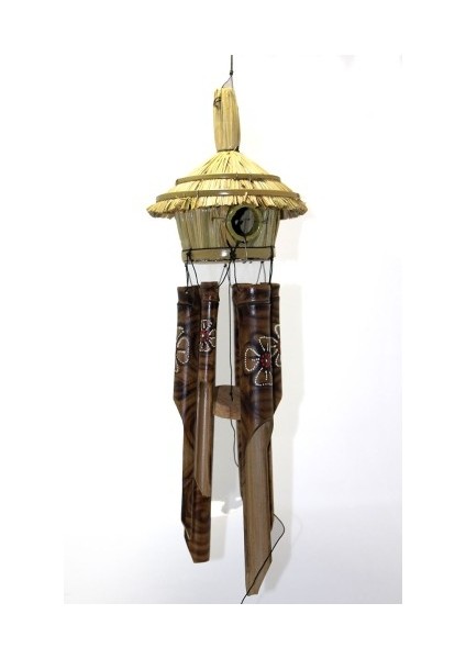Hasır Kuş Yuvalı Bambu Çan 50 cm