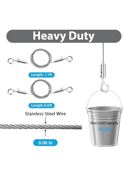 4 Adet Ayarlanabilir Resim Asma Tel Takımı,,3.3ft 6.6ft Paslanmaz Çelik Tel Aynalar, Resim Çerçeveleri, Tabelalar Asmak Için (Yurt Dışından) indirimleri