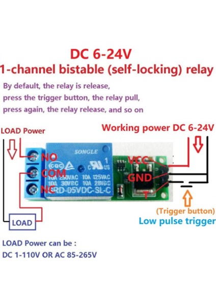 Adet 6-24 V Flip-Flop Mandalı Röle Bistable Kendinden Kilitlemeli Düşük Darbe Tetikleme Modülü (Yurt Dışından) fiyatları