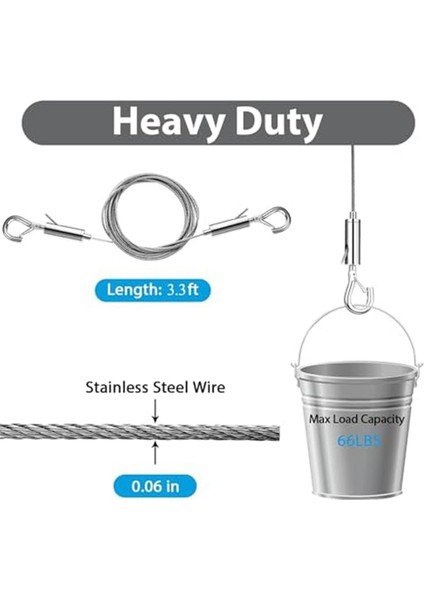 4 Adet Ayarlanabilir Resim Asma Tel Takımı, Aynalar, Resim Çerçeveleri, Sanat Eserleri, Tabelalar Asmak Için 3.3ft Paslanmaz Çelik Tel (Yurt Dışından) fiyatları
