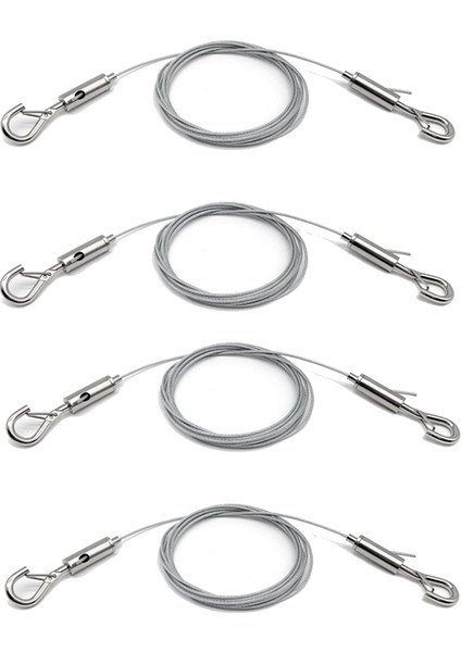 4 Paket Ayarlanabilir Resim Asma Teli Ağır Hizmet Tipi 50 Lbs Asma Donanımı, 2m x 1,5mm Paslanmaz Çelik Tel Halat (Yurt Dışından)