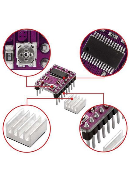 5 Adet Step Motor Sürücü Kartı Stepstick DRV8825 Step Sürücü Kontrol Cihazı Step Motor Modülü Radyatör Isı Emici (Yurt Dışından) indirimleri
