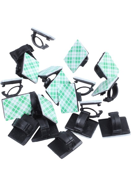 20 Adet Yapışkanlı Araba Kablo Klipsi Kablo Sarıcı Bırakma Teli Bağı Sabitleyici Tutucu Kordon Organizatör Yönetim Masası Kablo Bağı Kelepçeleri (Yurt Dışından)