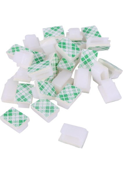 30X Kablo Tutucu Kablo Klipsi Kablo Kelepçesi Kendinden Yapışkanlı Beyaz (Yurt Dışından)