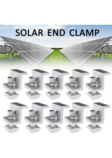 10 Adet Güneş Fotovoltaik Braket Alüminyum Alaşımlı Kelepçe Güneş Modülü Güneş Paneli Raf Montajları Aksesuarları Pv Kelepçesi C (Yurt Dışından) fiyatları