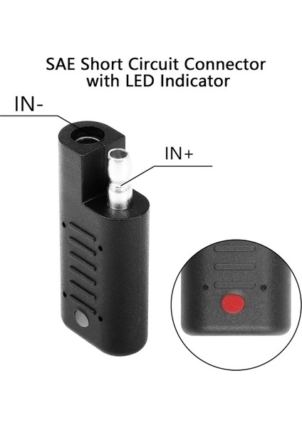 LED Göstergeli Sae Kısa Devre Konnektörü, Sae Polarite Ters Adaptörü, Sae Güç Kablosu Test Cihazı Güneş Paneli Dedektörü (Yurt Dışından) fiyatları