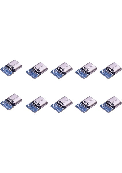 10 Adet USB 3.1 Tip C Konnektör 14 Pin Dişi Soket Yuvası Deliklerden Pcb 180 Dikey Kalkan Usb-C1 (Yurt Dışından)