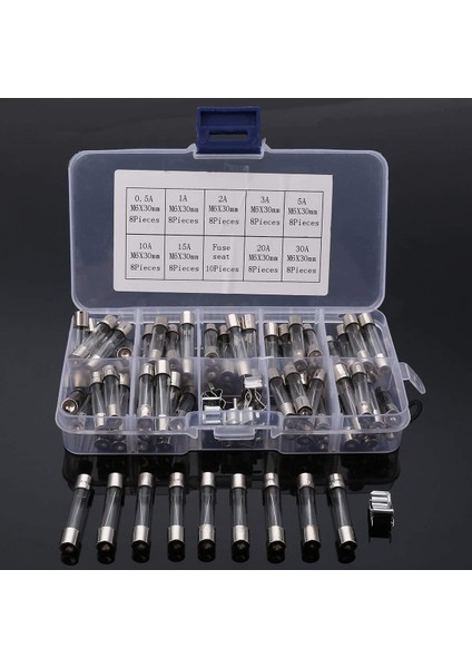 72 Adet 250V 0.5A-30A Cam Tüp Çeşitli 6X30MM Üfleme Elektrik Cam Tüp Hızlı Üfleme Cam Sigortaları Kiti (Yurt Dışından) fırsatları