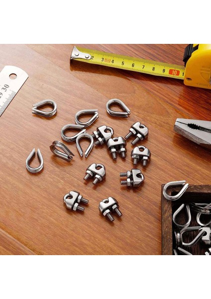 50 Adet 1/8 Inç Tel Halat Kiti M3 Metal Tel Halat Kablo Kelepçesi ve M3 Paslanmaz Çelik Yüksükler Tel Halat Arma Için (Yurt Dışından) indirimleri