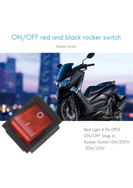Kırmızı Işık 4 Pin Dpst On/off Geçmeli Basmalı Anahtar 15A/250V 20A/125V Ac 28X22MM (Yurt Dışından) fırsatları