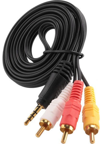 4.9ft 3.5mm Fiş 3 Rca Erkek Adaptör Av Uzatma Kablosu Tv VCD DVD Için (Yurt Dışından) fiyatları