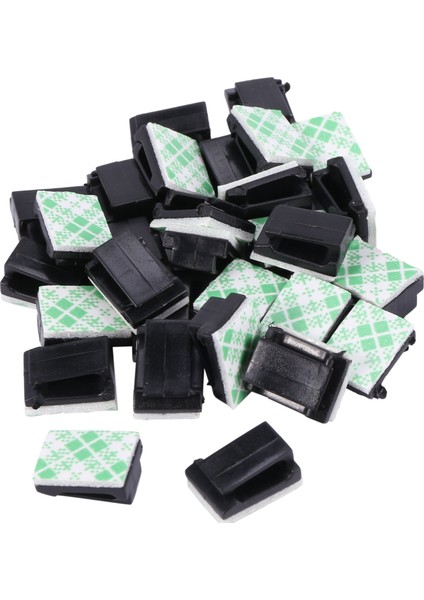 30X Kablo Tutucu Kablo Klipsi Kablo Kelepçesi Kendinden Yapışkanlı Siyah (Yurt Dışından)