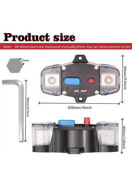 Manuel Sıfırlama ile 12-48 V Dc 300 Amp Devre Kesici, Araba Rv Marine Için 0-8 Ölçer Trolling Araba Stereo Ses Inline Sigorta (Yurt Dışından) fırsatları
