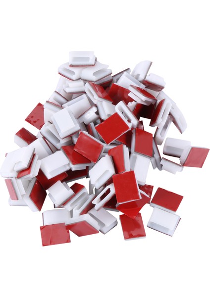 Yapışkanlı Kablo Klipsleri, 100 Adet Tel Klipler Kablo Tel Yönetimi Tutucu Araba, Ofis ve Ev Için Kablo Bağı Tutucu Kelepçeleri (Yurt Dışından)