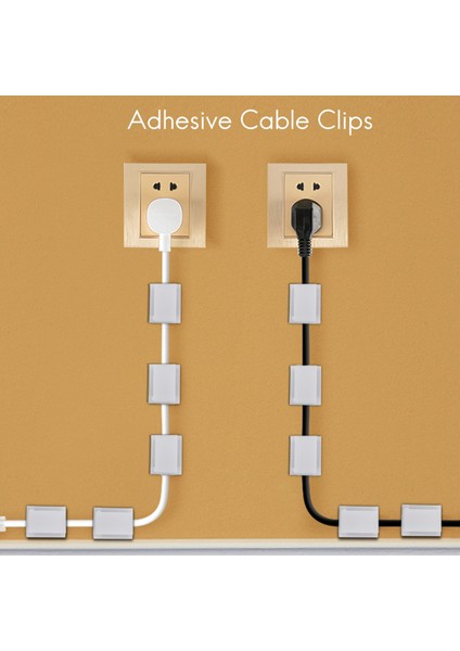 Yapışkanlı Kablo Klipsleri, 100 Adet Tel Klipler Kablo Tel Yönetimi Tutucu Araba, Ofis ve Ev Için Kablo Bağı Tutucu Kelepçeleri (Yurt Dışından) fırsatları