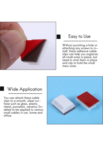 Yapışkanlı Kablo Klipsleri, 100 Adet Tel Klipler Kablo Tel Yönetimi Tutucu Araba, Ofis ve Ev Için Kablo Bağı Tutucu Kelepçeleri (Yurt Dışından) indirimleri