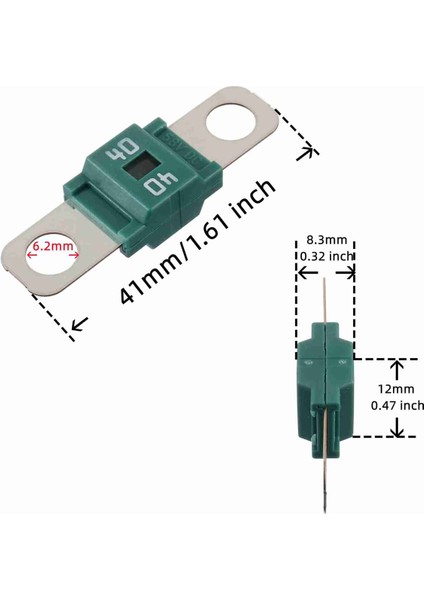 Amı/midi Sigorta 40A Yüksek Akım Sigortası Cıvatalı Sigorta 40 Amp Arabalar, Kamyonlar, Inşaat Araçları, Otobüsler, Karavanlar Için (10 Adet) (Yurt Dışından) indirimleri