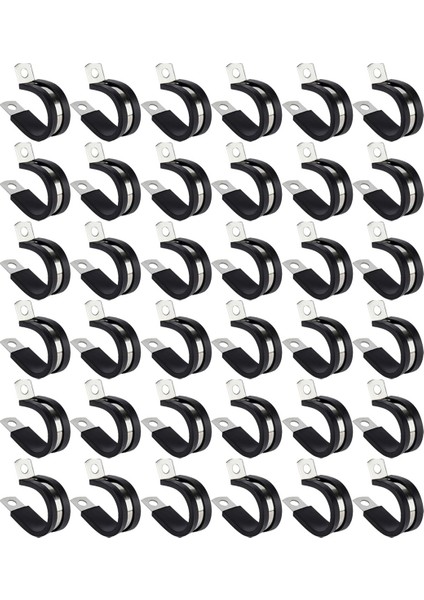 1/4 Inç Paslanmaz Çelik Kablo Kelepçesi, Kauçuk Yastıklı Yalıtımlı Kelepçe, Tüp Veya Tel Kordon Kurulumu Için, 36 Adet (Yurt Dışından)