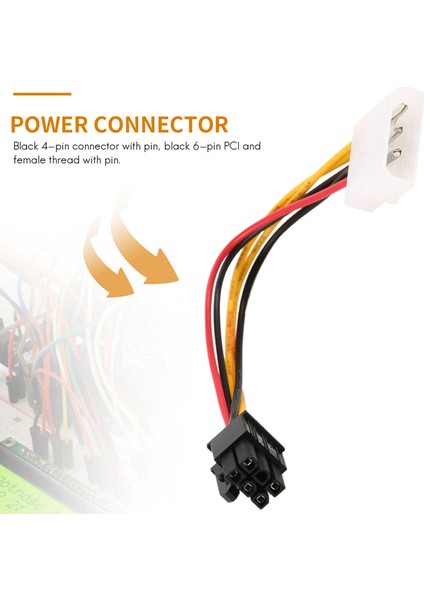 Pcıe Pcı Express Adaptörü Için 4-Pin Erkek - 6-Pin Dişi Soket Güç Kablosu (Yurt Dışından) fiyatları