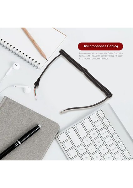 Yedek Mikrofonlar Mikrofon Kablosu Kordon Tel Yaesu MH-48A6J FT-7800 FT-8800 FT-8900 FT-7100M FT-2800M FT-8900R (Yurt Dışından) fiyatları