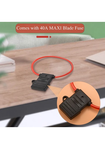 8 Awg Ölçer Maxı Blade Sigorta Tutucu Hat Içi Tel 12-24V Volt Su Geçirmez + 40A Sigorta (Yurt Dışından) fırsatları