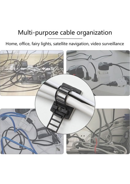 Ayarlanabilir Kablo Tutucu Seti Yönetimi, Yapışkanlı Güvenli Destekli Kablo Sabitleme Tel Tutucu Kablo Klipsleri (Yurt Dışından) modelleri