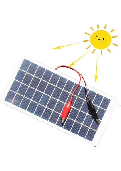 5W 12V Polisilikon Güneş Paneli Dış Mekan Taşınabilir Su Geçirmez Şarj Paneli Klipsli 9-12V Pil Şarj Edebilir (Yurt Dışından)