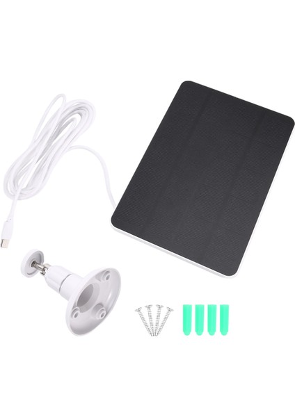 Su Geçirmez 4W Güneş Paneli Ev Güvenlik Kamerası Güneş Hücreleriyle Çalışan Şarj Cihazı Tip C Beyaz (Yurt Dışından)