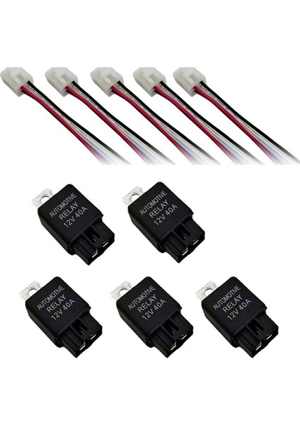 Adet 40AMP 12V Dc Araba A/c Röle Far Röle Fan Röle ve Kablo Demeti 14 Awg Teller 4pın Otomotiv Rölesi (Yurt Dışından)