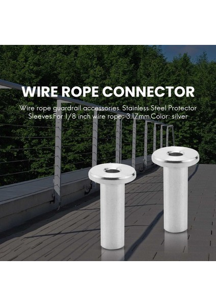 1/8 Inç Kablo Korkuluk Için Paslanmaz Çelik Koruyucu Kollu, Ahşap Direkler, Dıy Korkuluk T316 Deniz Sınıfı 24 Paket (Yurt Dışından) fırsatları