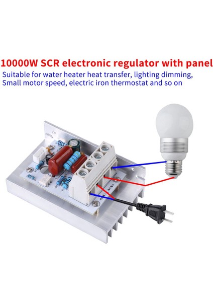 Dimmer Anahtarı, 10000W Scr Dijital Voltaj Regülatörü Hız Kontrolü Dimmer Termostat Ac 220V 80A (Yurt Dışından)