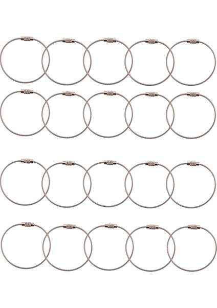 20 Adet Paslanmaz Çelik Tel Anahtarlık Halka Tutucu Metal Kablo Tel Ipi Açık Havada Asılı Için Vida Kilitleme ile (Yurt Dışından) modelleri
