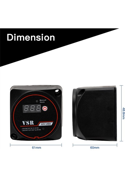 Akıllı Çift Akü Akıllı Izolatör 12V 140A Dijital Voltaj Hassas Röle Vsr Bölünmüş Şarj Kamp Arabaları Rv Için (Yurt Dışından) fiyatları