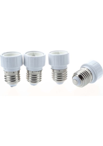 4x E27 - GU10 LED Işık Soketi Adaptör Soketi Adaptör Lamba Ampulü Dönüştürücü Beyaz (Yurt Dışından)