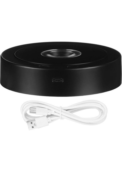 Yuvarlak Stand LED Dönen Ekran Standı Kristaller Için Taban Aydınlatmalı Taban 8 Işık Modu Ekran Kaideleri (Siyah) (Yurt Dışından)