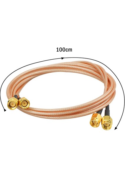 2 Adet RG316 Tel Jumper Sma Erkek Sma Erkek Wifi Anten Uzatma Rf Koaksiyel Koaksiyel Kablo Adaptörü Jumper (100 Cm) (Yurt Dışından)
