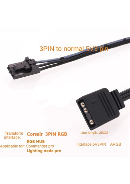 Corsair 3pın Rgb'den Standart Argb 3-Pin 5V Adaptör Konnektörüne Corsair Fan/hub/aydınlatma Düğümü/komutanı Için Rgb Kablosu (Yurt Dışından)