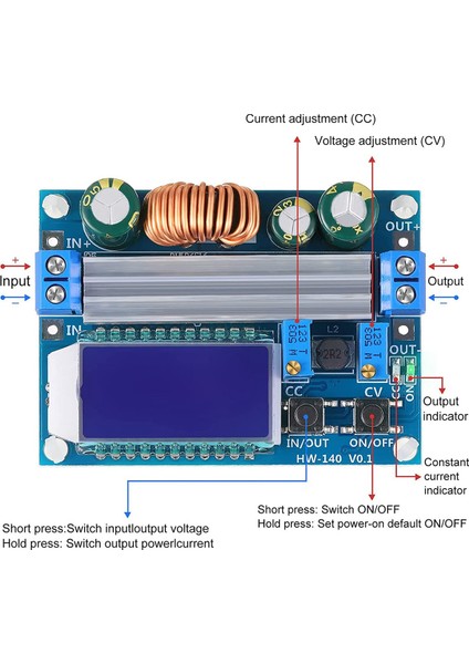 35W Dc 5.5-30V Ila 0.5-30V Dijital LCD Ekran Otomatik Adım Yukarı Aşağı Buck Boost Dönüştürücü Güç Kaynağı Modülü Ayarlanabilir (Yurt Dışından)