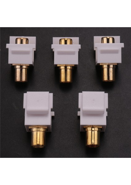5-Pack Rca Keystone Jack Ekleme Konnektör Soketi Dişi Geçmeli Adaptör Bağlantı Noktası Duvar Plakası Için Altın Kaplama Inline Çoğaltıcı (Yurt Dışından)
